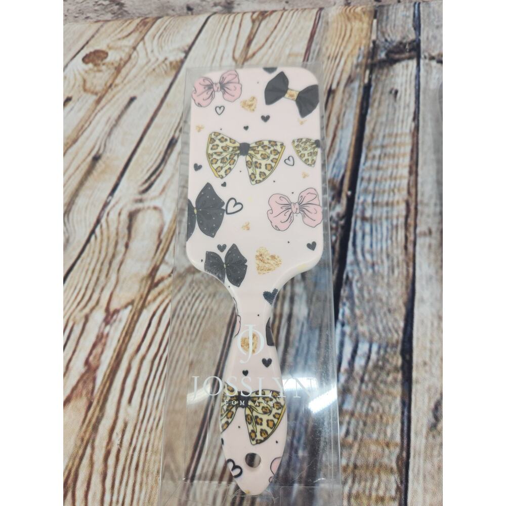 Josslyn Wet Brush Hair Brush NEW Leopard Black Bows Detangle Brush